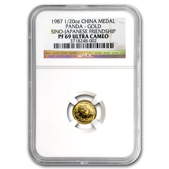 1987 China 1/20 oz Gold Panda PF-69 NGC (Sino-Japanese, Tokyo) 1987 China 1/20 oz Gold Panda PF-69 NGC (Sino-Japanese, Tokyo)