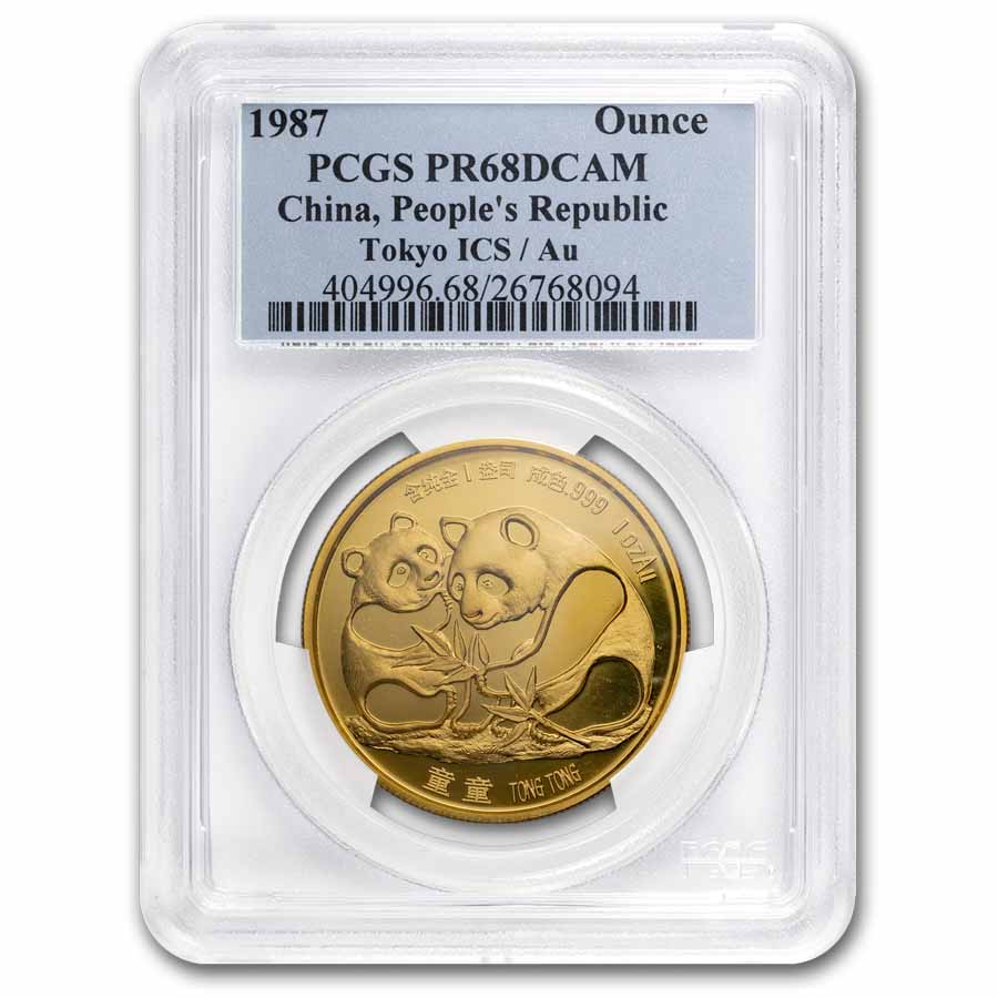 金のわらじ 999.9 MITSUMASA GOLD 1987 China 1 oz Gold Panda (Sino-Japanese Friendship) PR-68 PCGS