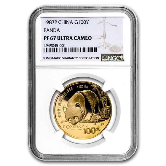 1987 China 1 oz Proof Gold Panda PF-67 NGC 1987 China 1 oz Proof Gold Panda PF-67 NGC