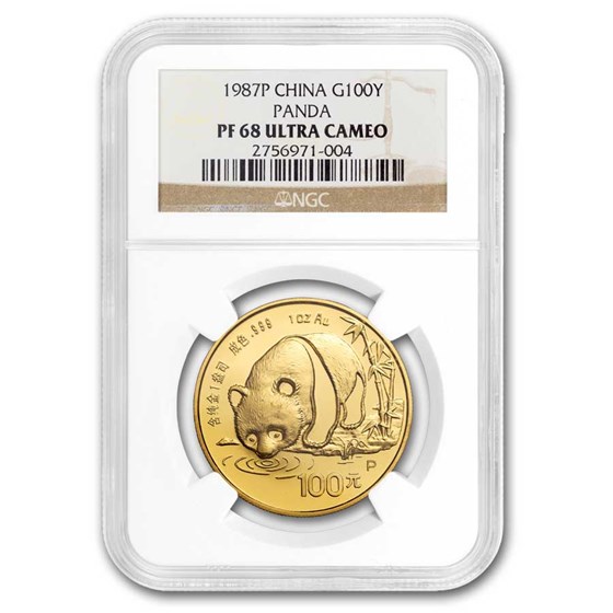1987 China 1 oz Proof Gold Panda PF-68 NGC 1987 China 1 oz Proof Gold Panda PF-68 NGC