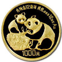 1987 China 12 oz Gold Panda Proof