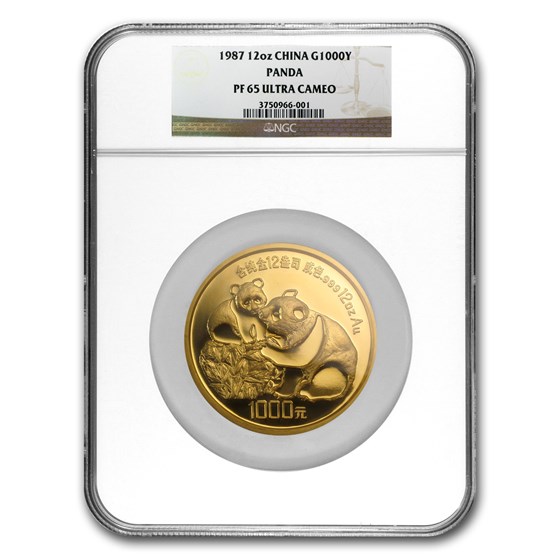 1987 China 12 oz Proof Gold Panda 1000 Yuan PF-65 NGC 1987 China 12 oz Proof Gold Panda 1000 Yuan PF-65 NGC