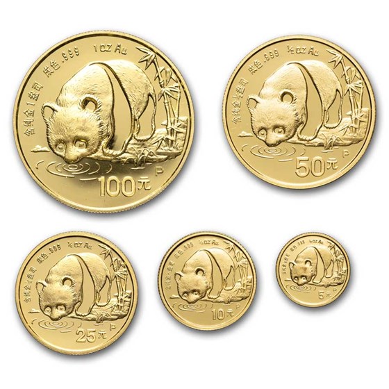 1987 China 5-Coin Gold Panda Proof Set 1987 China 5-Coin Gold Panda Proof Set