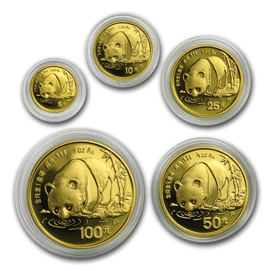 1987 China 5-Coin Proof Gold Panda Set (Capsule Only) 1987 China 5-Coin Proof Gold Panda Set (Capsule Only)