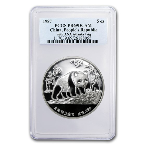 1987 China 5 oz Silver Panda 96th ANA Atlanta PR-69 PCGS 1987 China 5 oz Silver Panda 96th ANA Atlanta PR-69 PCGS