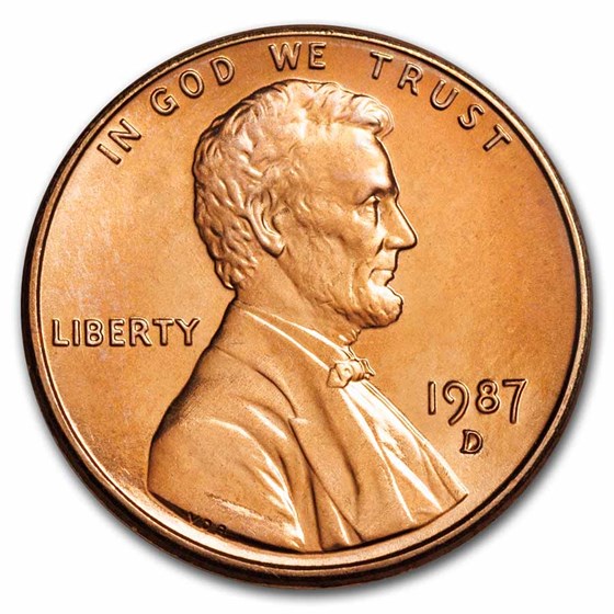 1987-D Lincoln Cent BU (Red) 1987-D Lincoln Cent BU (Red)