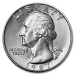 1987-D Washington Quarter 40-Coin Roll BU