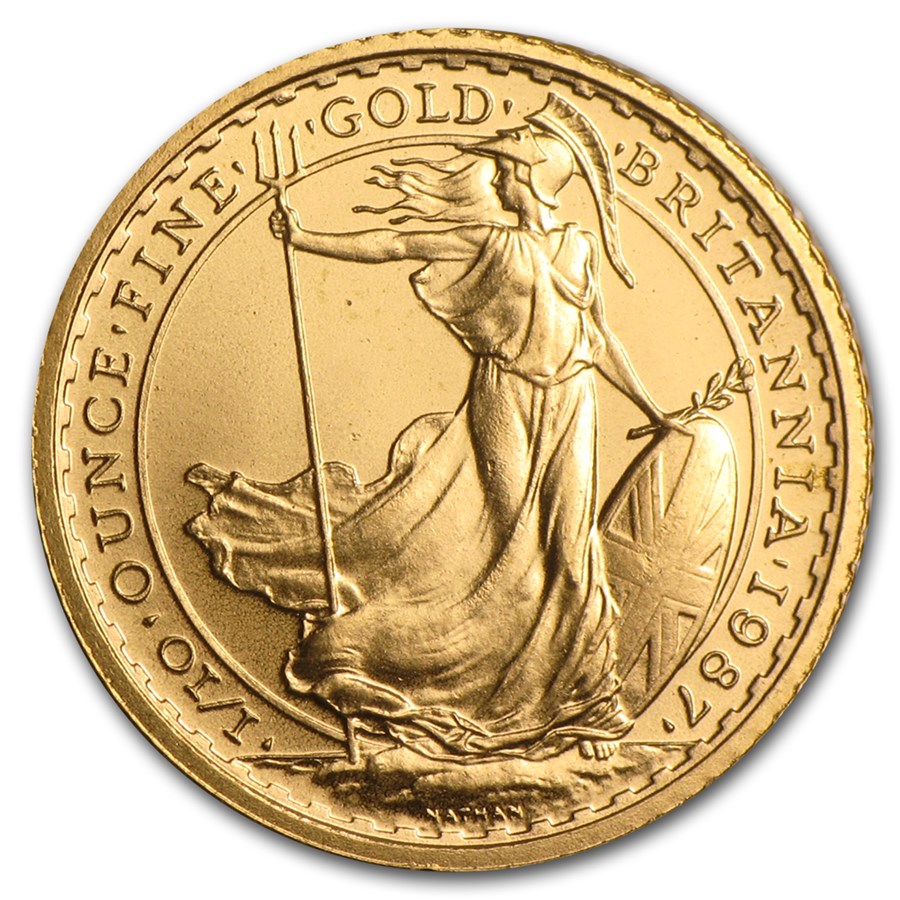 1987 Great Britain 1/10 oz Gold Britannia BU