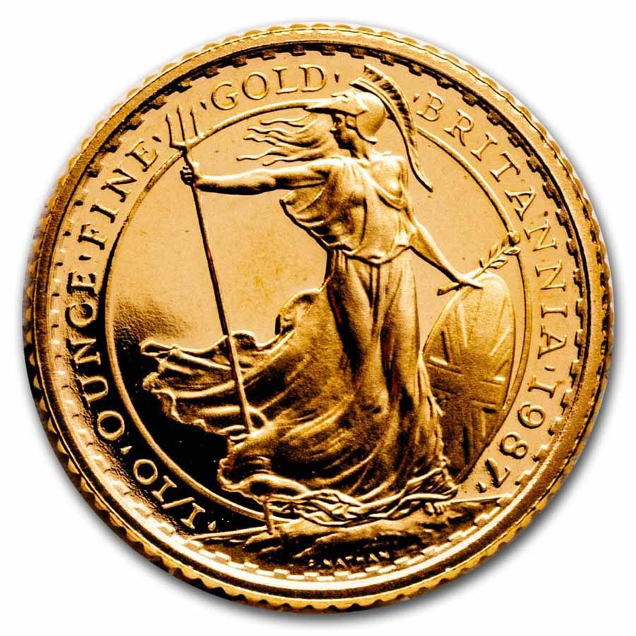 1987 Great Britain 1/10 oz Proof Gold Britannia (Box/COA)