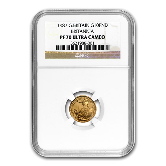 1987 Great Britain 1/10 oz Proof Gold Britannia PF-70 NGC 1987 Great Britain 1/10 oz Proof Gold Britannia PF-70 NGC
