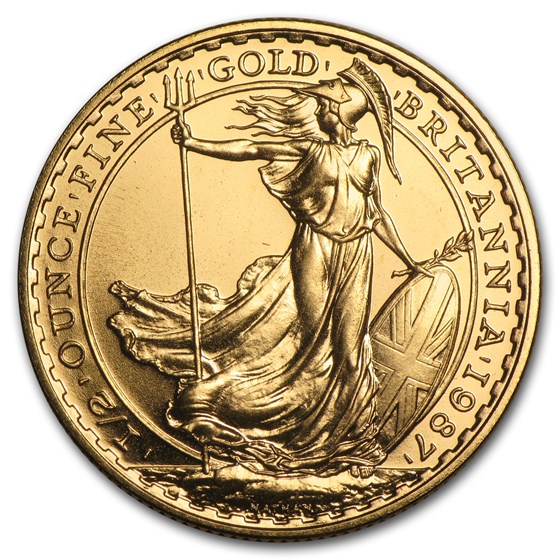 1987 Great Britain 1/2 oz Gold Britannia BU 1987 Great Britain 1/2 oz Gold Britannia BU