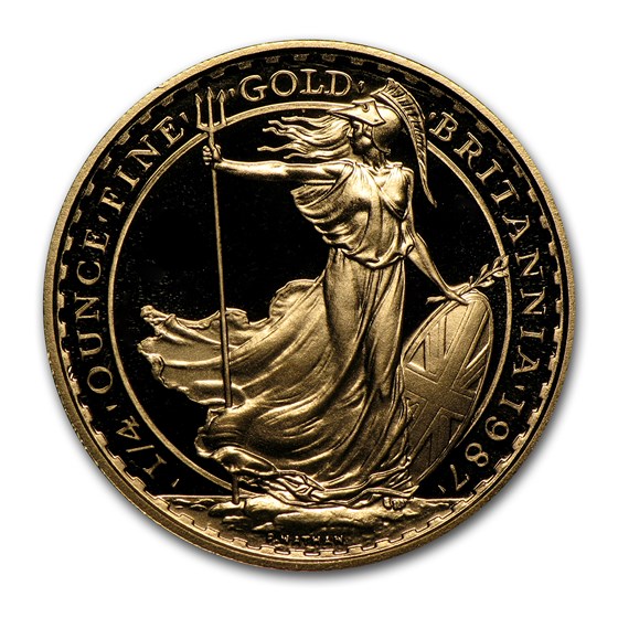 1987 Great Britain 1/4 oz Proof Gold Britannia 1987 Great Britain 1/4 oz Proof Gold Britannia