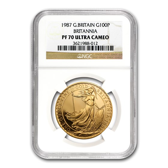 1987 Great Britain 1 oz Gold Britannia PF-70 NGC 1987 Great Britain 1 oz Gold Britannia PF-70 NGC