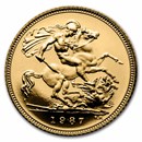 1987 Great Britain Gold 1/2 Sovereign Elizabeth II Proof