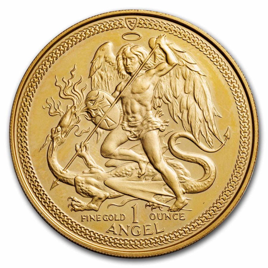 1987 Isle of Man 1 oz Proof Gold Angel