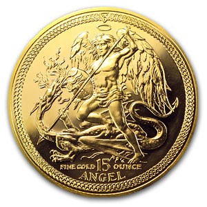 1987 Isle of Man 15 oz Gold Angel BU 1987 Isle of Man 15 oz Gold Angel BU