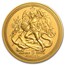 1987 Isle of Man 5 oz Gold Angel BU