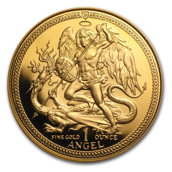 1987 Isle of Man Angel 5-Pc Gold Proof Set (1.9 oz)