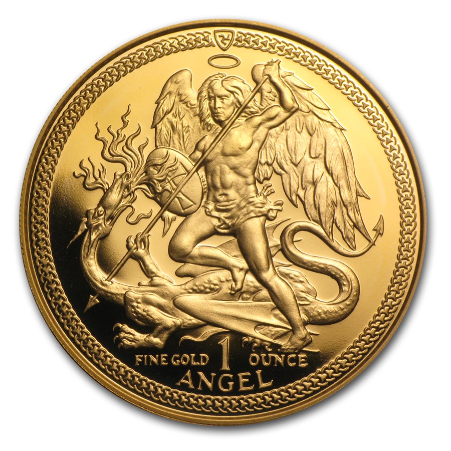 1987 Isle of Man Angel 5-Pc Gold Proof Set (1.9 oz)