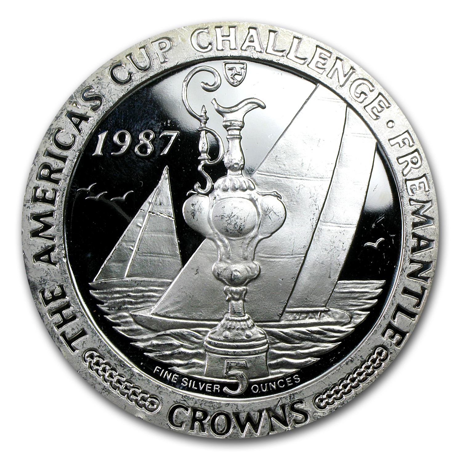 Buy 1987 Isle of Man Silver 5 Crowns America's Cup Proof