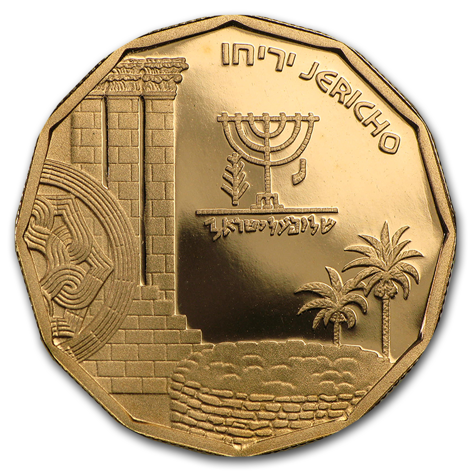 1987 ISRAEL JERICHO MENORAH Old VINTAGE Proof Gold 5 New
