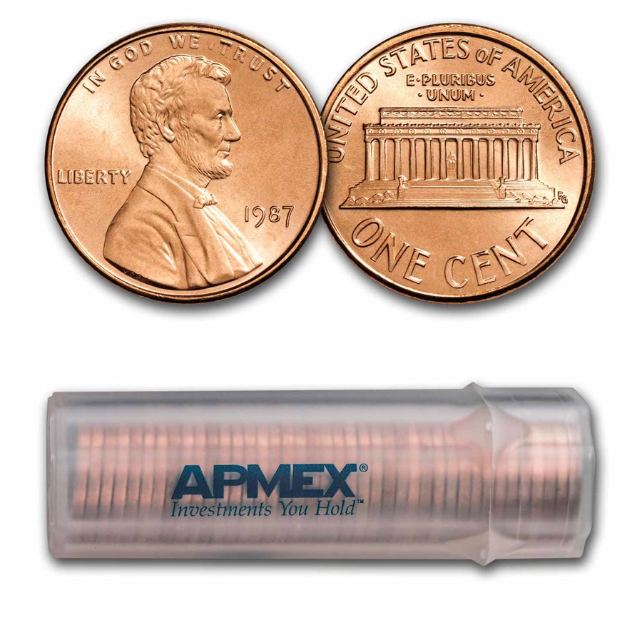 1987 Lincoln Cent 50-Coin Roll BU