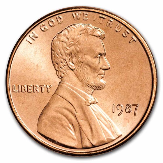 1987 Lincoln Cent BU (Red) 1987 Lincoln Cent BU (Red)