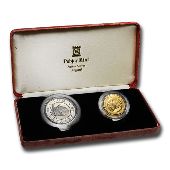 1987 Macau 2-Coin Gold & Silver Year of the Rabbit Proof Set 1987 Macau 2-Coin Gold & Silver Year of the Rabbit Proof Set