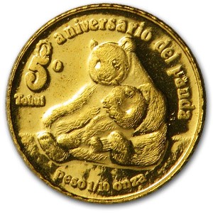 1987 Mexico 1/10 oz Gold North American Panda 5th Birthday Proof 1987 Mexico 1/10 oz Gold North American Panda 5th Birthday Proof