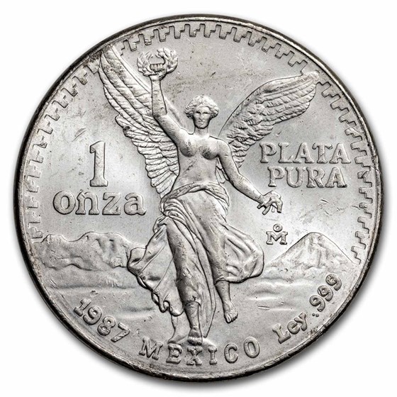 1987 Mexico 1 oz Silver Libertad BU (Abrasions) 1987 Mexico 1 oz Silver Libertad BU (Abrasions)