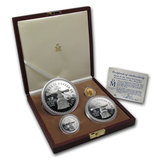 1987 Mexico 4-Coin Gold & Silver U.S. Constitution Commem Prf Set 1987 Mexico 4-Coin Gold & Silver U.S. Constitution Commem Prf Set