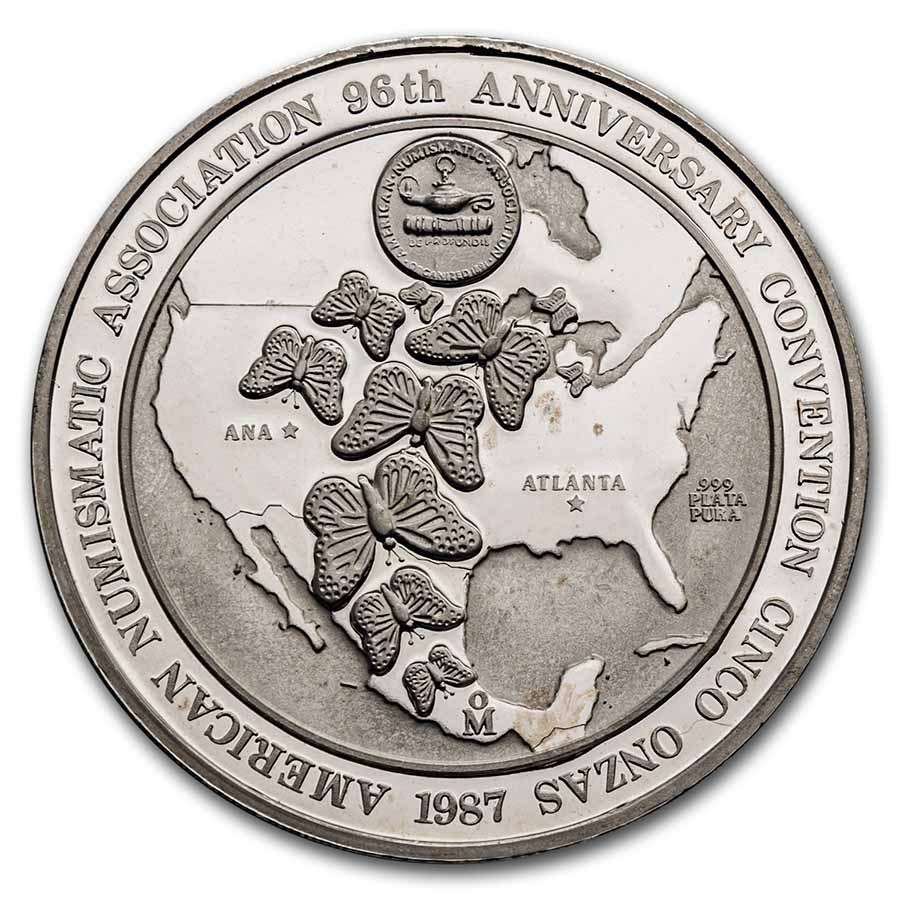 1987 Mexico Silver ANA Medallion Proof Set (Box)