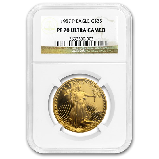 1987-P 1/2 oz Proof American Gold Eagle PF-70 UCAM NGC 1987-P 1/2 oz Proof American Gold Eagle PF-70 UCAM NGC