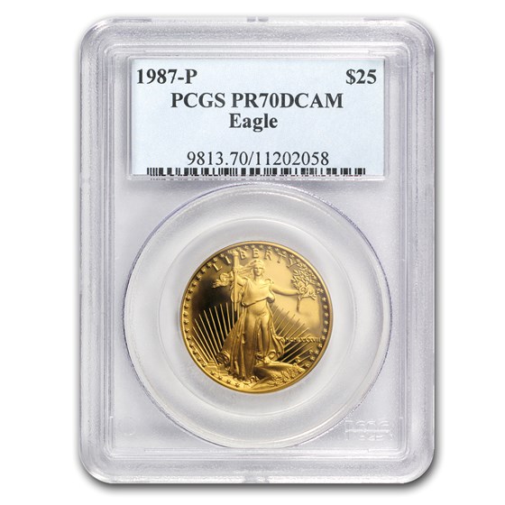 1987-P 1/2 oz Proof Gold American Eagle PR-70 PCGS 1987-P 1/2 oz Proof Gold American Eagle PR-70 PCGS