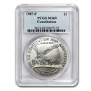 1987-P Constitution $1 Silver Commem MS-69 PCGS
