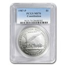 1987-P Constitution $1 Silver Commem MS-70 PCGS