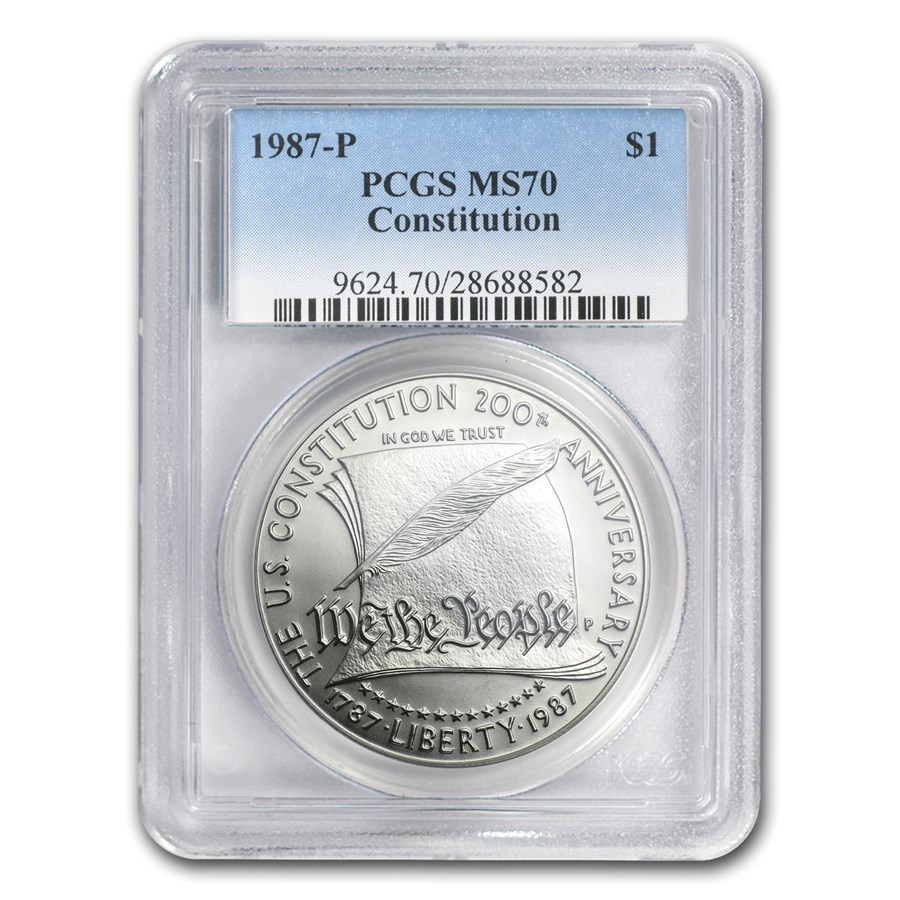 1987-P Constitution $1 Silver Commem MS-70 PCGS