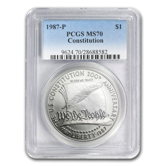 1987-P Constitution $1 Silver Commem MS-70 PCGS 1987-P Constitution $1 Silver Commem MS-70 PCGS