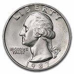 1987-P Washington Quarter 40-Coin Roll BU