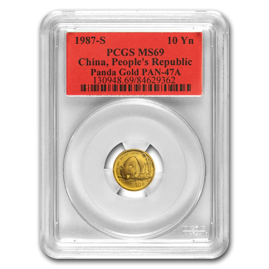 1987-S China 1/10 oz Gold Panda MS-69 PCGS