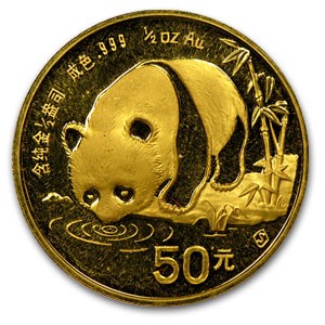 1987-S China 1/2 oz Gold Panda BU (In Capsule) 1987-S China 1/2 oz Gold Panda BU (In Capsule)
