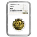 1987-S China 1/2 oz Gold Panda MS-68 NGC