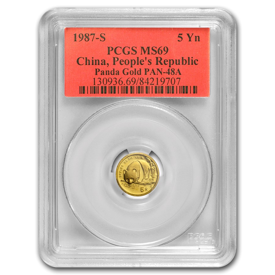 1987-S China 1/20 oz Gold Panda MS-69 PCGS