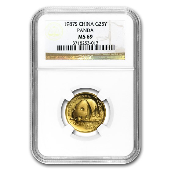 1987-S China 1/4 oz Gold Panda MS-69 NGC