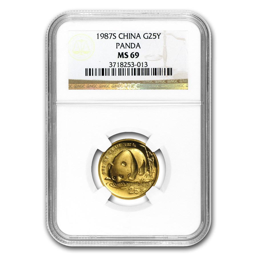 1987-S China 1/4 oz Gold Panda MS-69 NGC