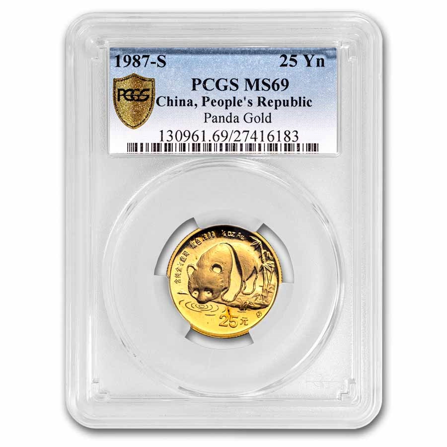 1987-S China 1/4 oz Gold Panda MS-69 PCGS