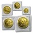 1987-S China 5-Coin Gold Panda Set BU (Sealed)