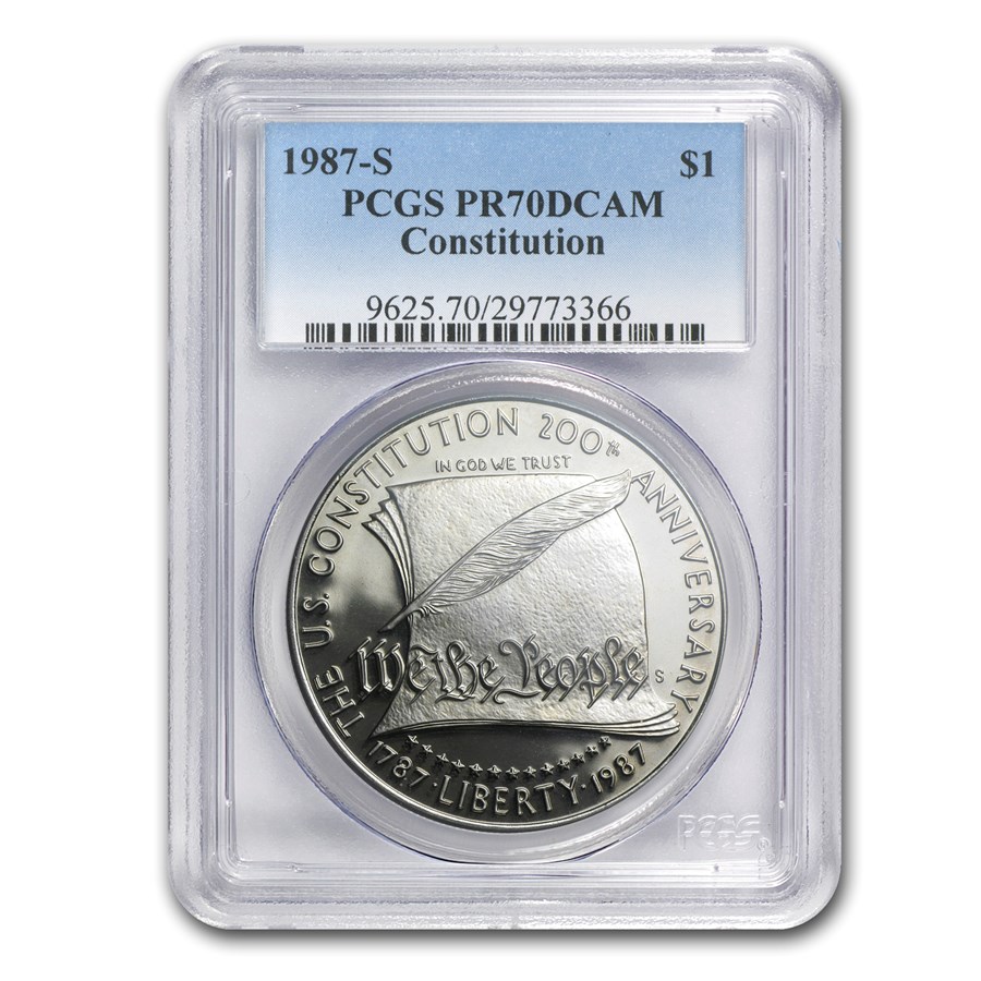 1987-S Constitution $1 Silver Commem PR-70 PCGS