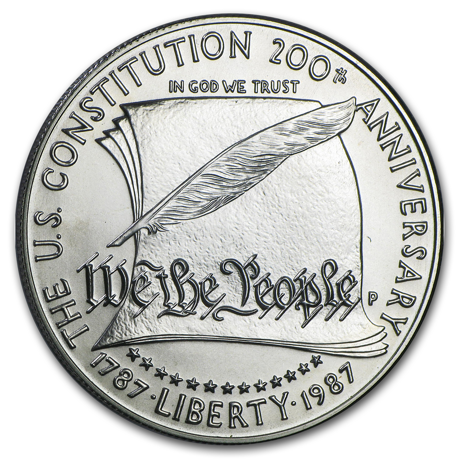 1987 S United States Constitution $1 Proof Silver Dollar Coin w/ COA & Box 1 
