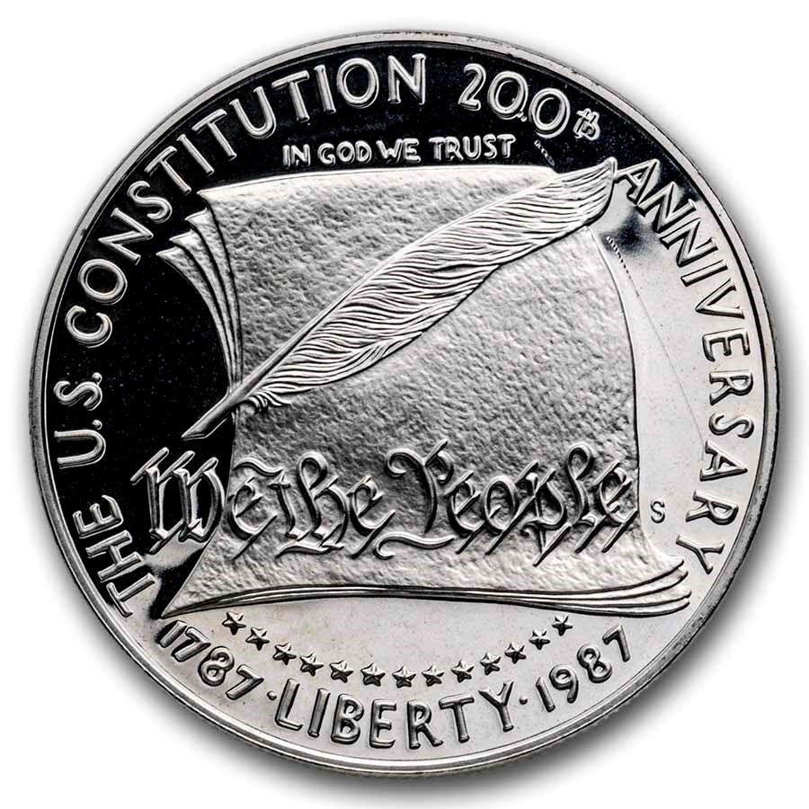 1987-S Constitution $1 Silver Commem Proof (w/Box & COA)
